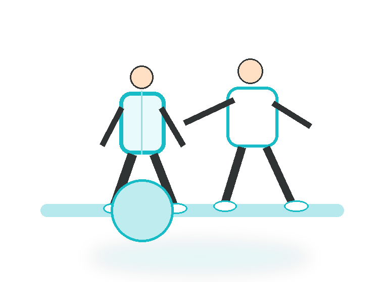 Transparent physiotherapy movement illustration